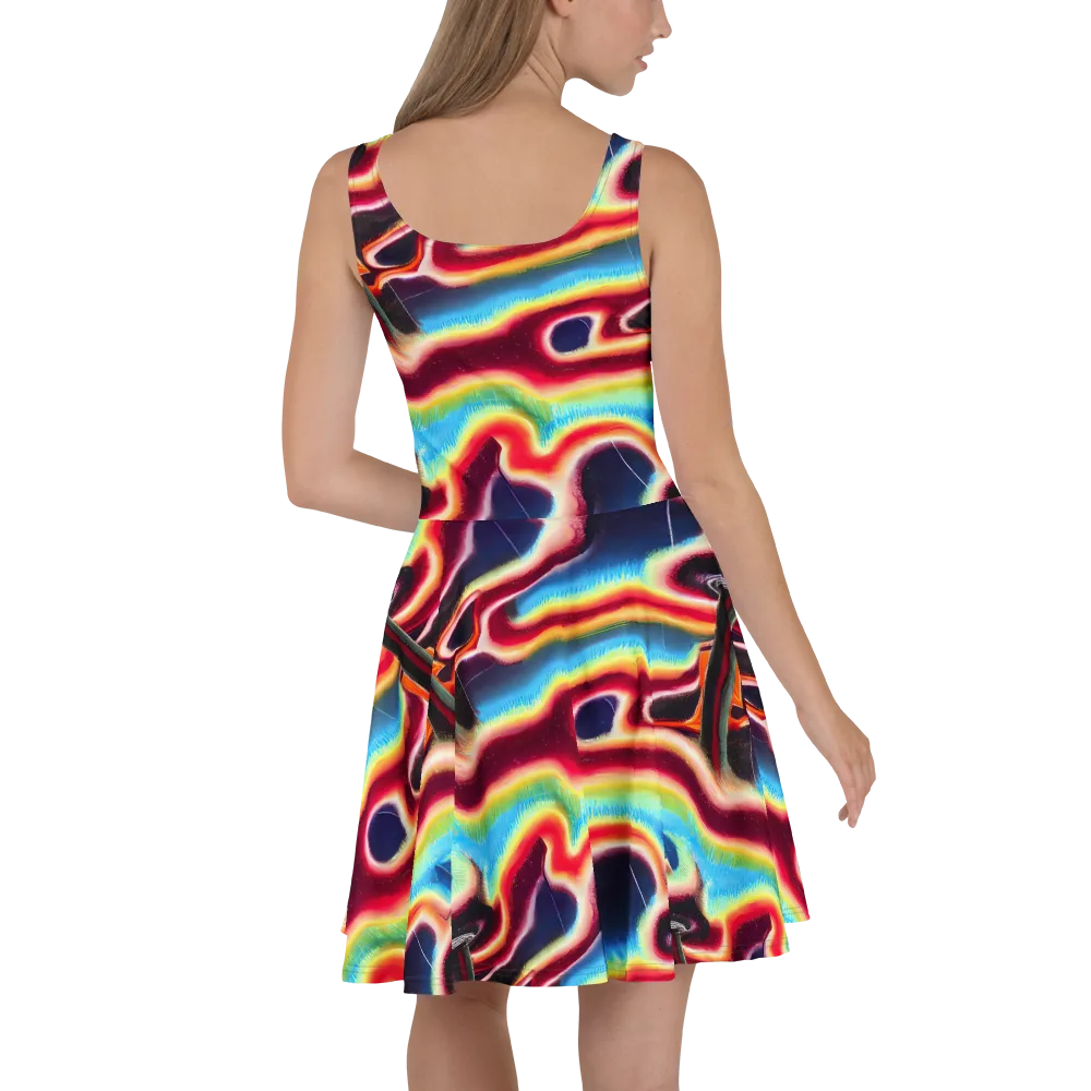 Afterdark Rainbow on Skater Dress — Back