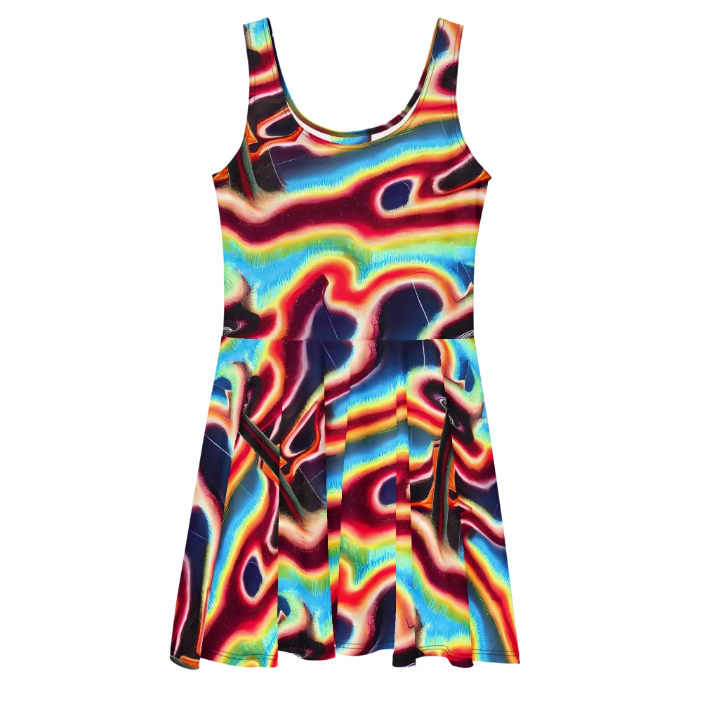 Afterdark Rainbow on Skater Dress — Front