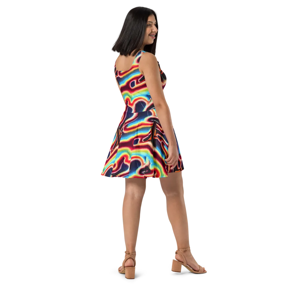 Afterdark Rainbow on Skater Dress — Right