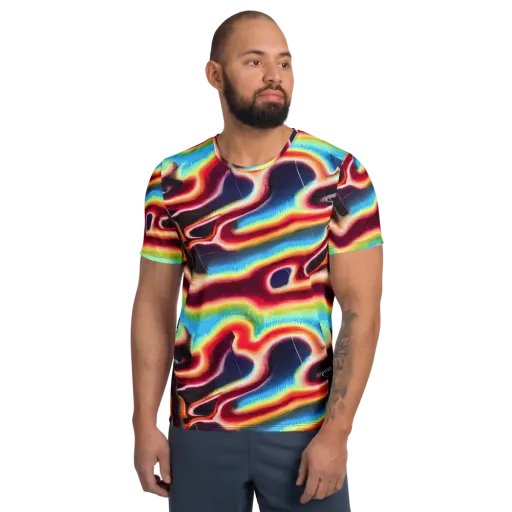 Afterdark Rainbow on a Men's Athletic T-Shirt