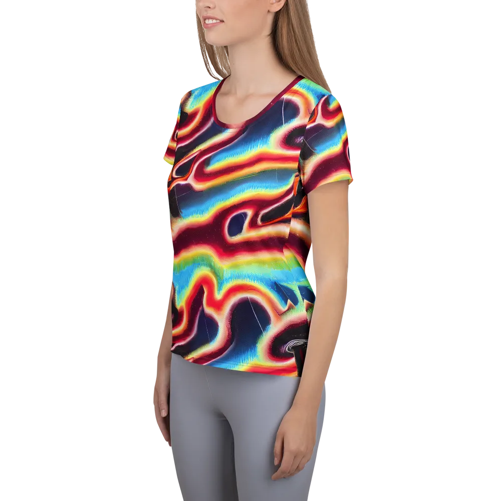 Afterdark Rainbow on Women's Athletic T-Shirt — Left