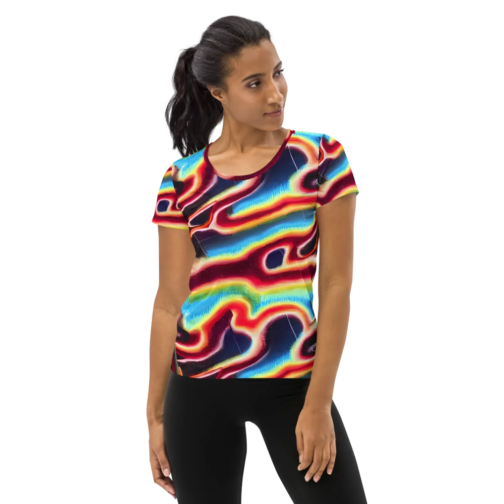 Afterdark Rainbow on Women's Athletic T-Shirt — Front