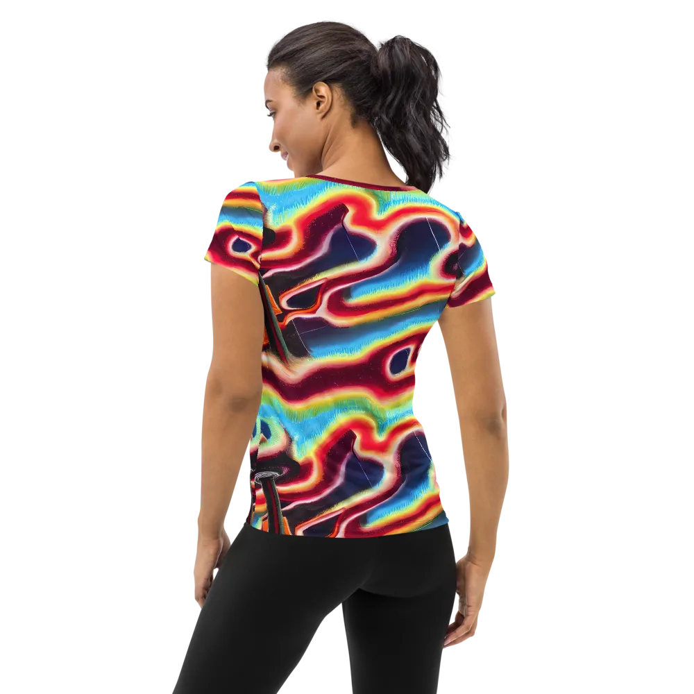 Afterdark Rainbow on Women's Athletic T-Shirt — Back