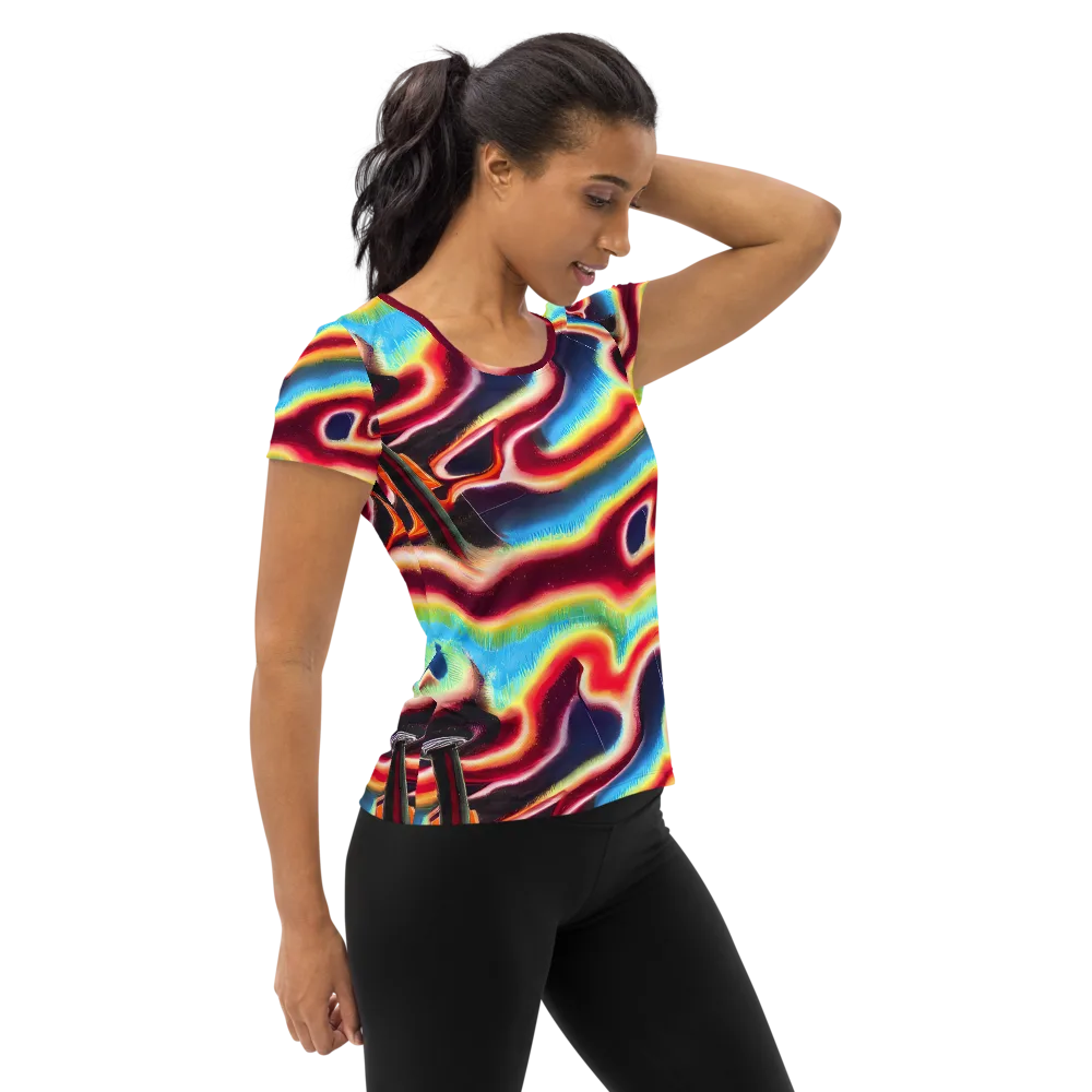 Afterdark Rainbow on Women's Athletic T-Shirt — Right