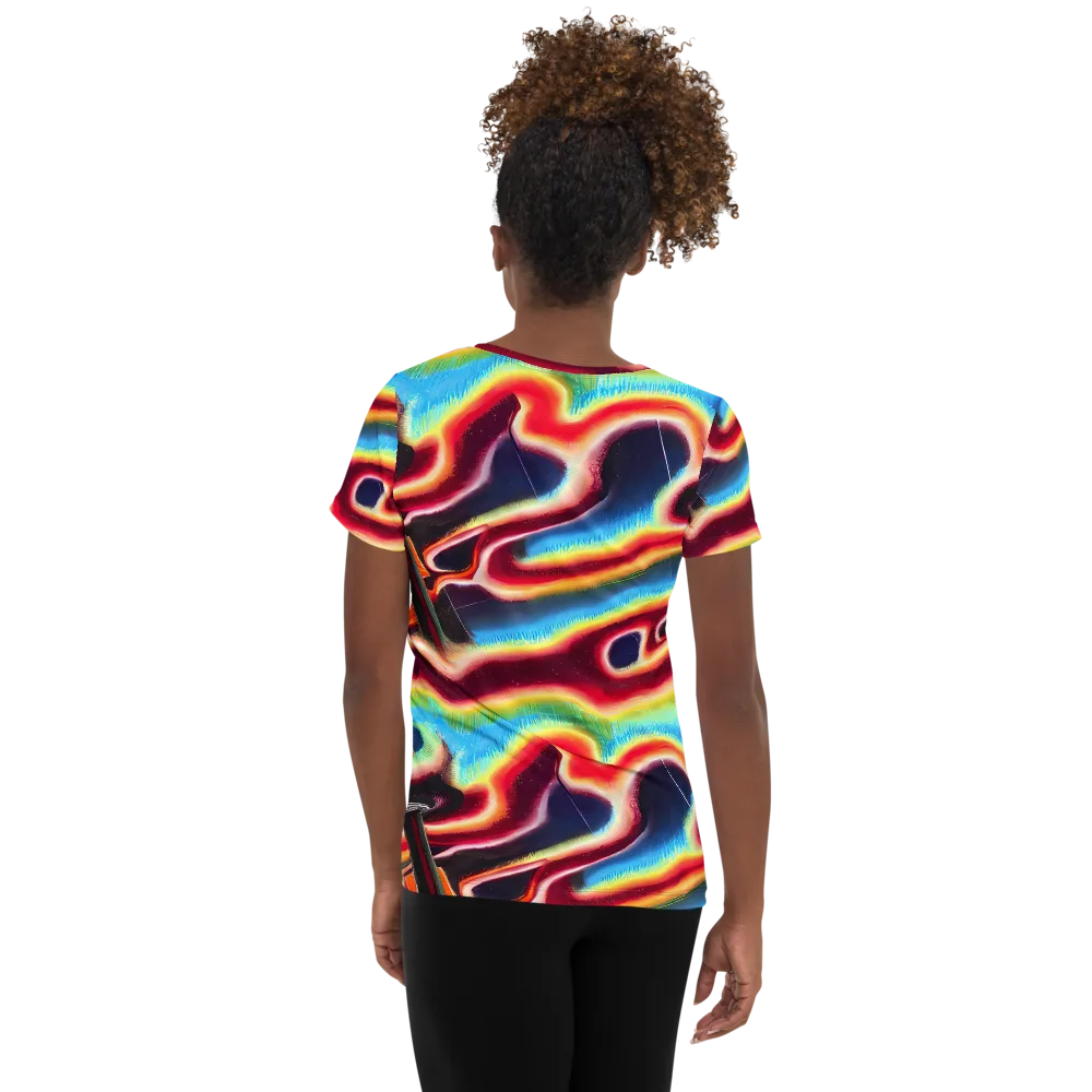 Afterdark Rainbow on Women's Athletic T-Shirt — Back