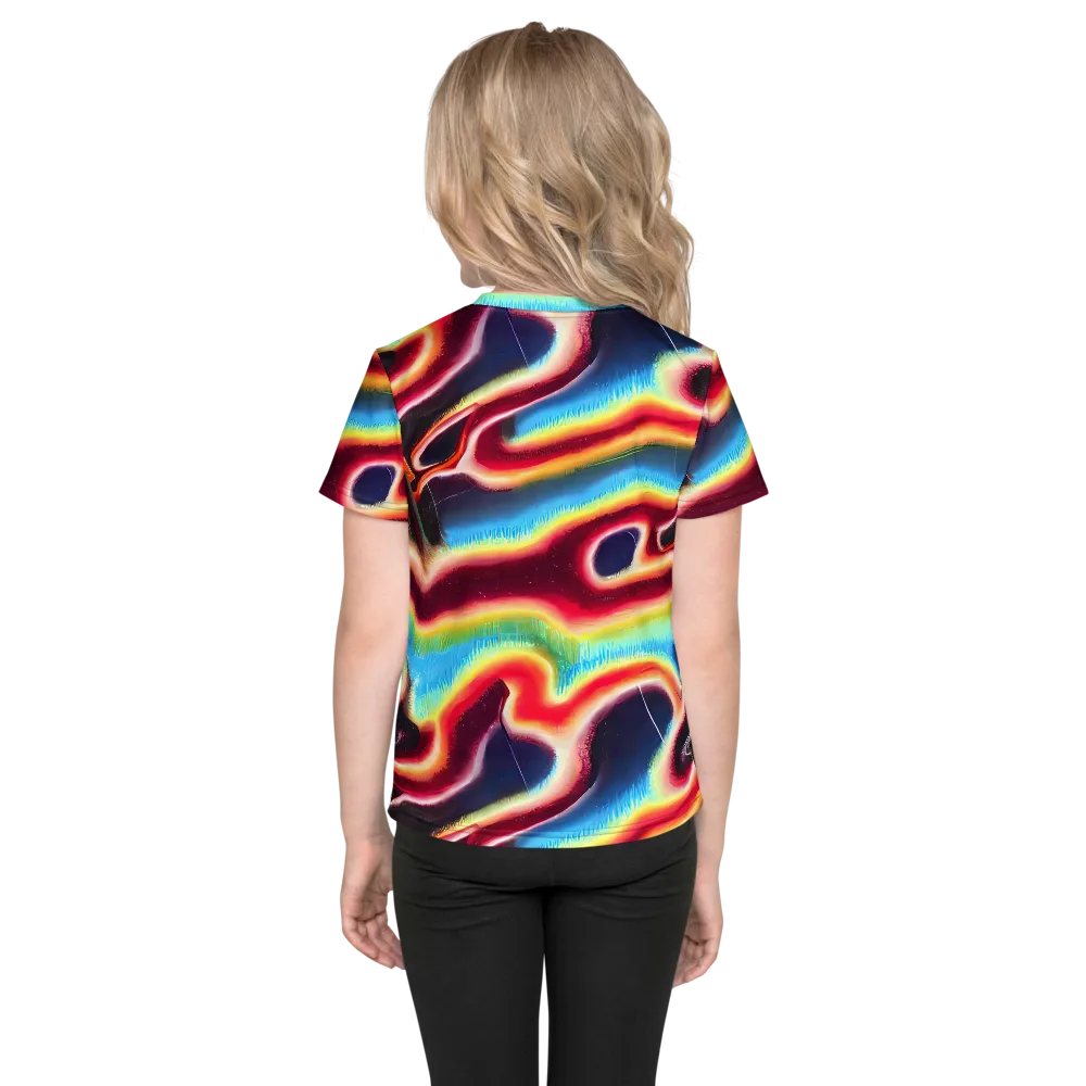 Afterdark Rainbow on Kids Crew Neck T-Shirt — Back