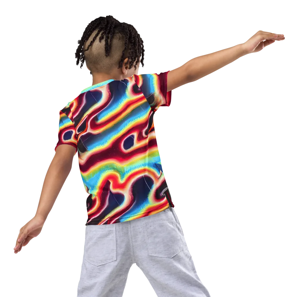 Afterdark Rainbow on Kids Crew Neck T-Shirt — Back