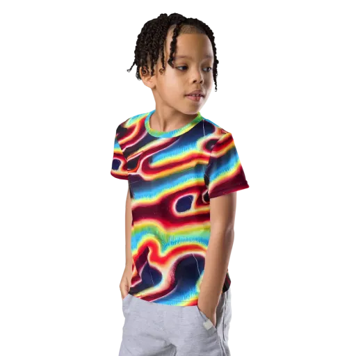 Afterdark Rainbow on a Kids Crew Neck T-Shirt