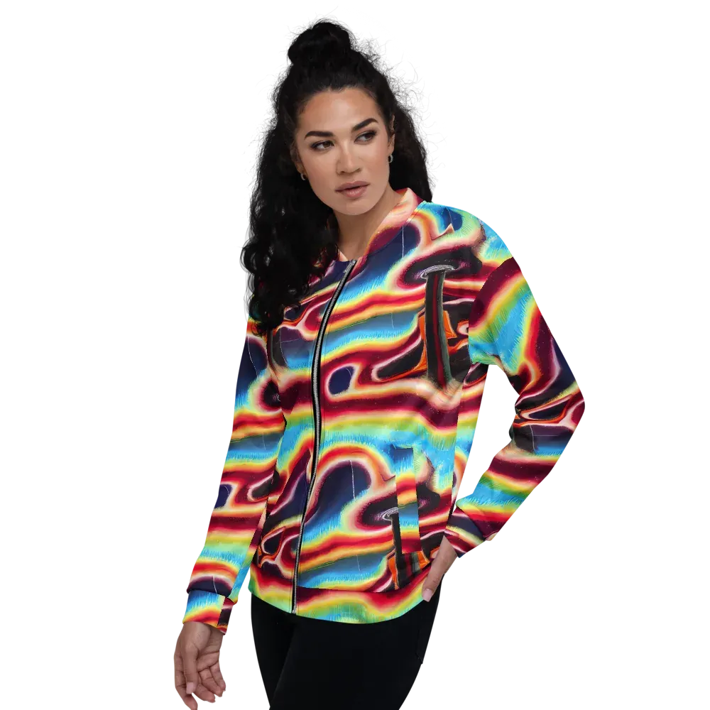 Afterdark Rainbow on Bomber Jacket — Left