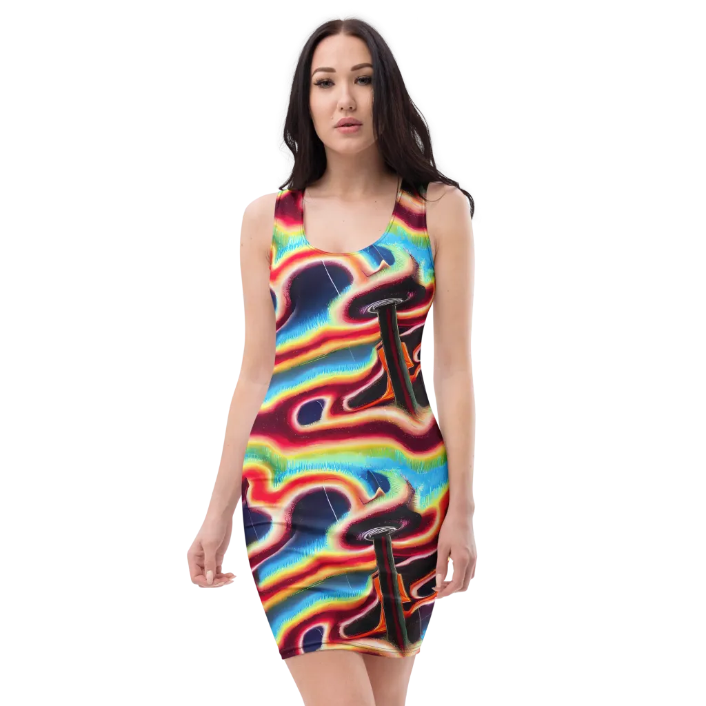 Afterdark Rainbow on Bodycon Dress — Front