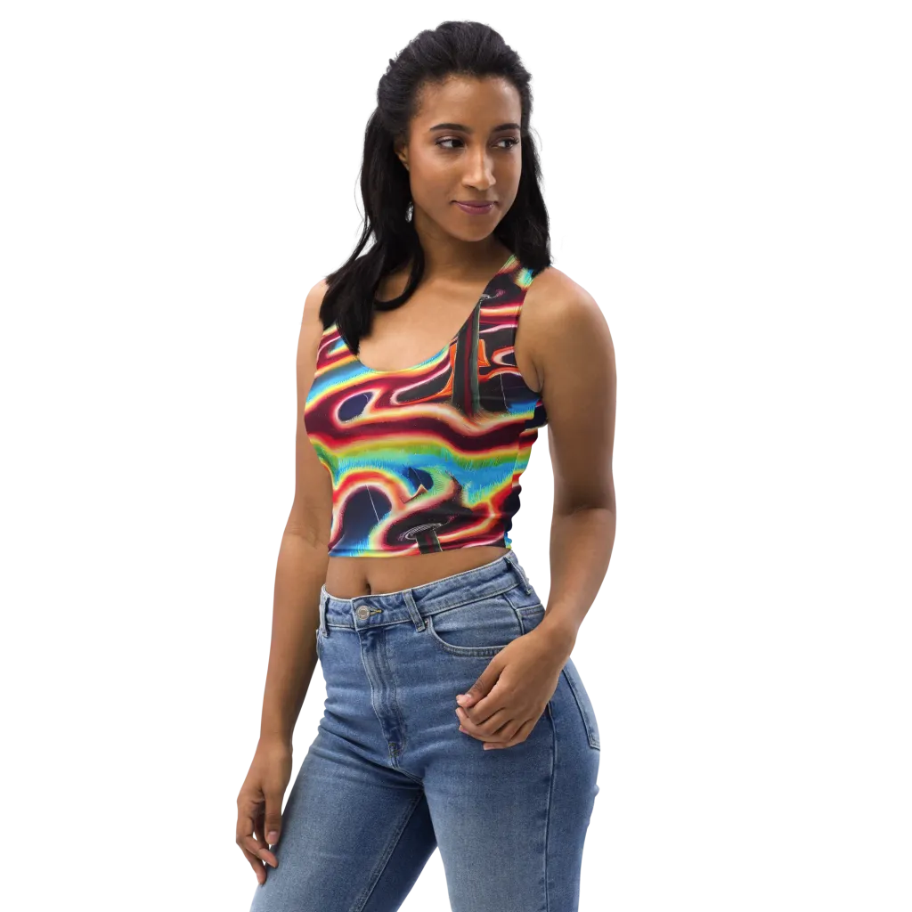 Afterdark Rainbow on Crop Top — Left Front