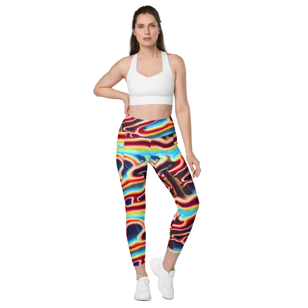 Afterdark Rainbow on Leggings with Pockets — Front