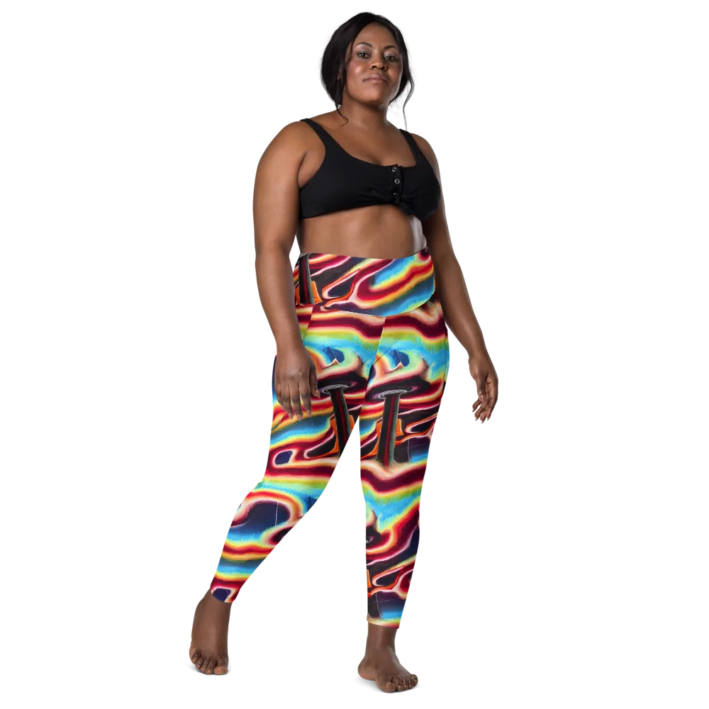 Afterdark Rainbow on Leggings with Pockets — Front