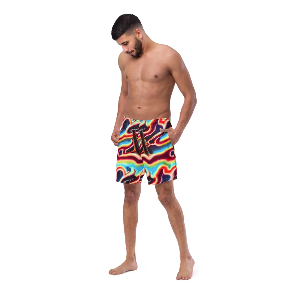 Afterdark Rainbow on Swim Trunks — Left Front
