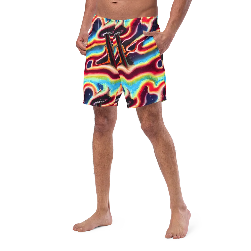 Afterdark Rainbow on Swim Trunks — Left Front