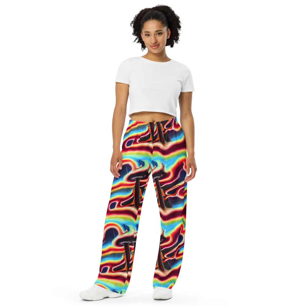 Afterdark Rainbow on Wide-Leg Pants — Front
