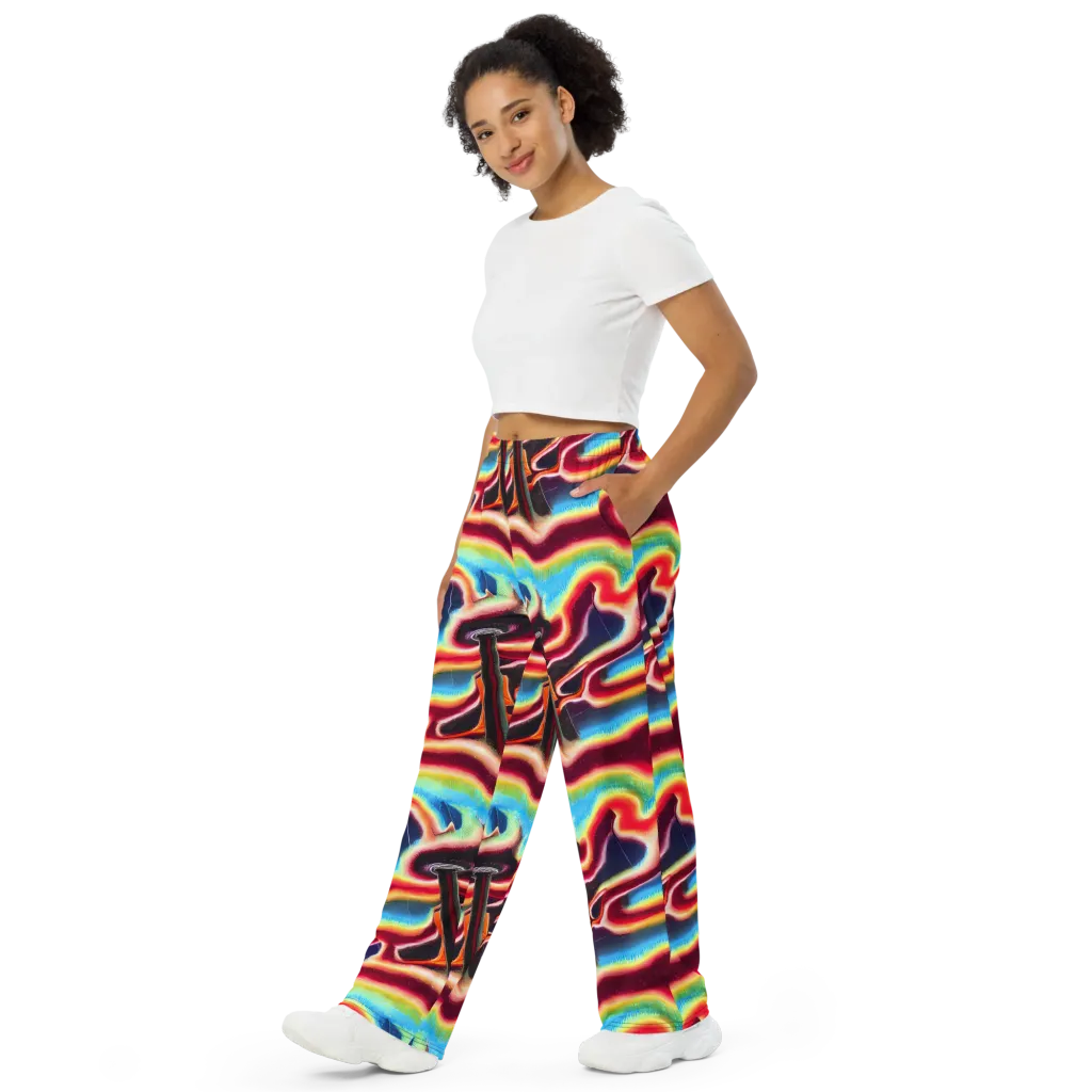 Afterdark Rainbow on Wide-Leg Pants — Left Front