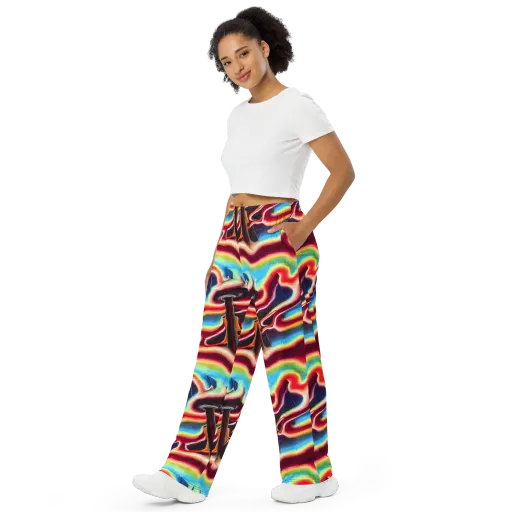 Afterdark Rainbow on a Wide-Leg Pants