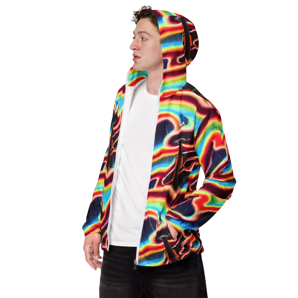 Afterdark Rainbow on Men's Windbreaker — Left Front