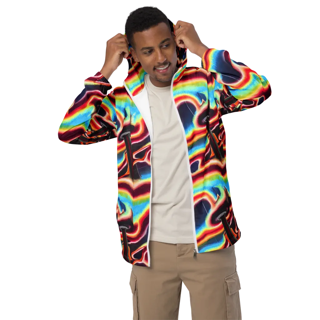 Afterdark Rainbow on Men's Windbreaker — Front