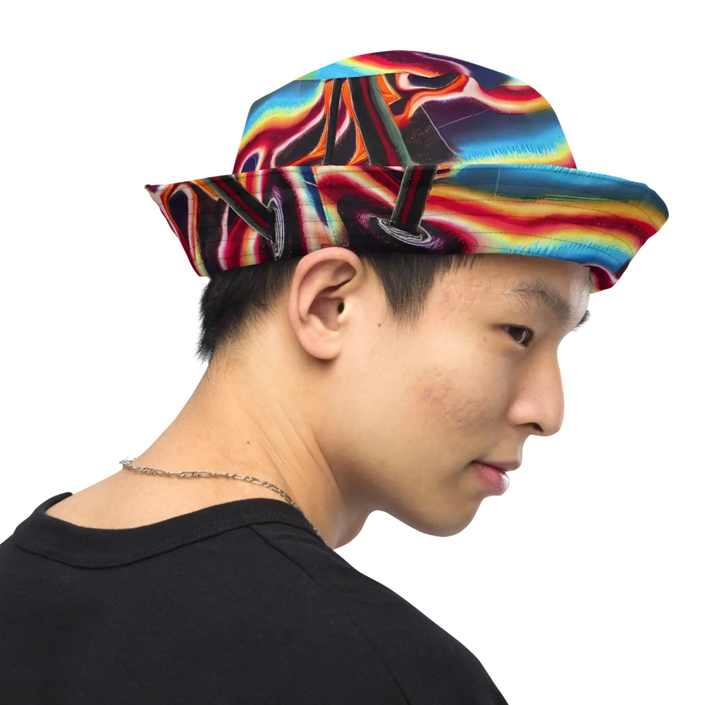Afterdark Rainbow on Reversible Bucket Hat — Right Outside