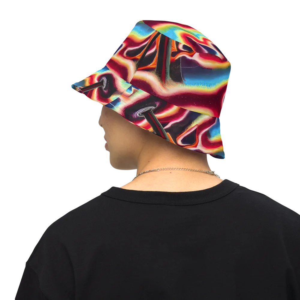 Afterdark Rainbow on Reversible Bucket Hat — Back Inside