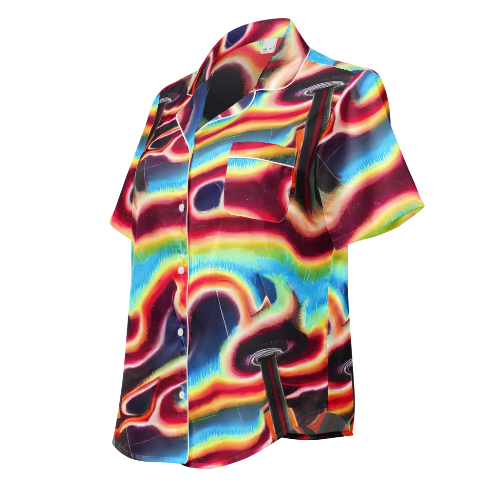 Afterdark Rainbow on Women's Short Sleeve Pajama Top — Left Front