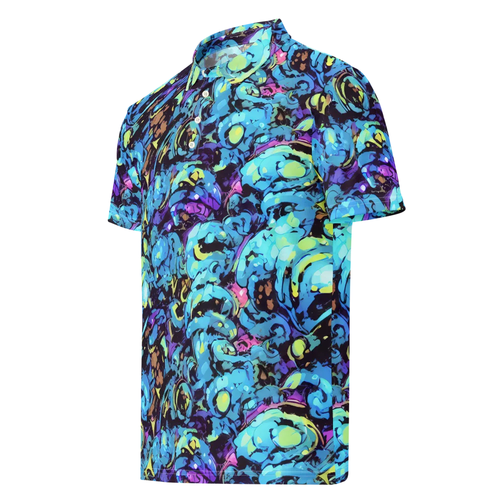 Voltage Bouquet on Men's Slim Fit Polo Shirt — Left Front