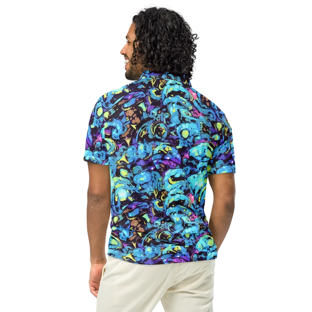 Voltage Bouquet on Men's Slim Fit Polo Shirt — Back