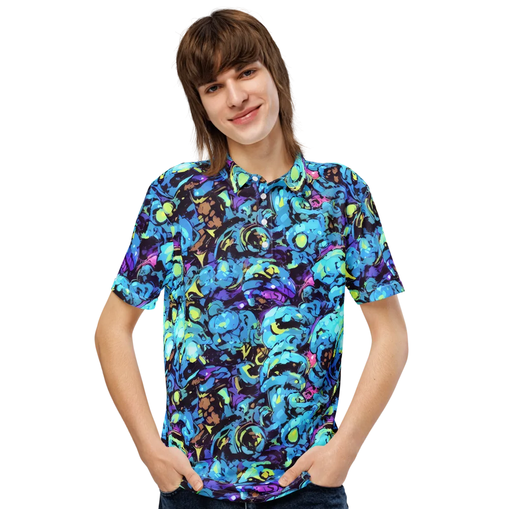 Voltage Bouquet on Men's Slim Fit Polo Shirt — Front