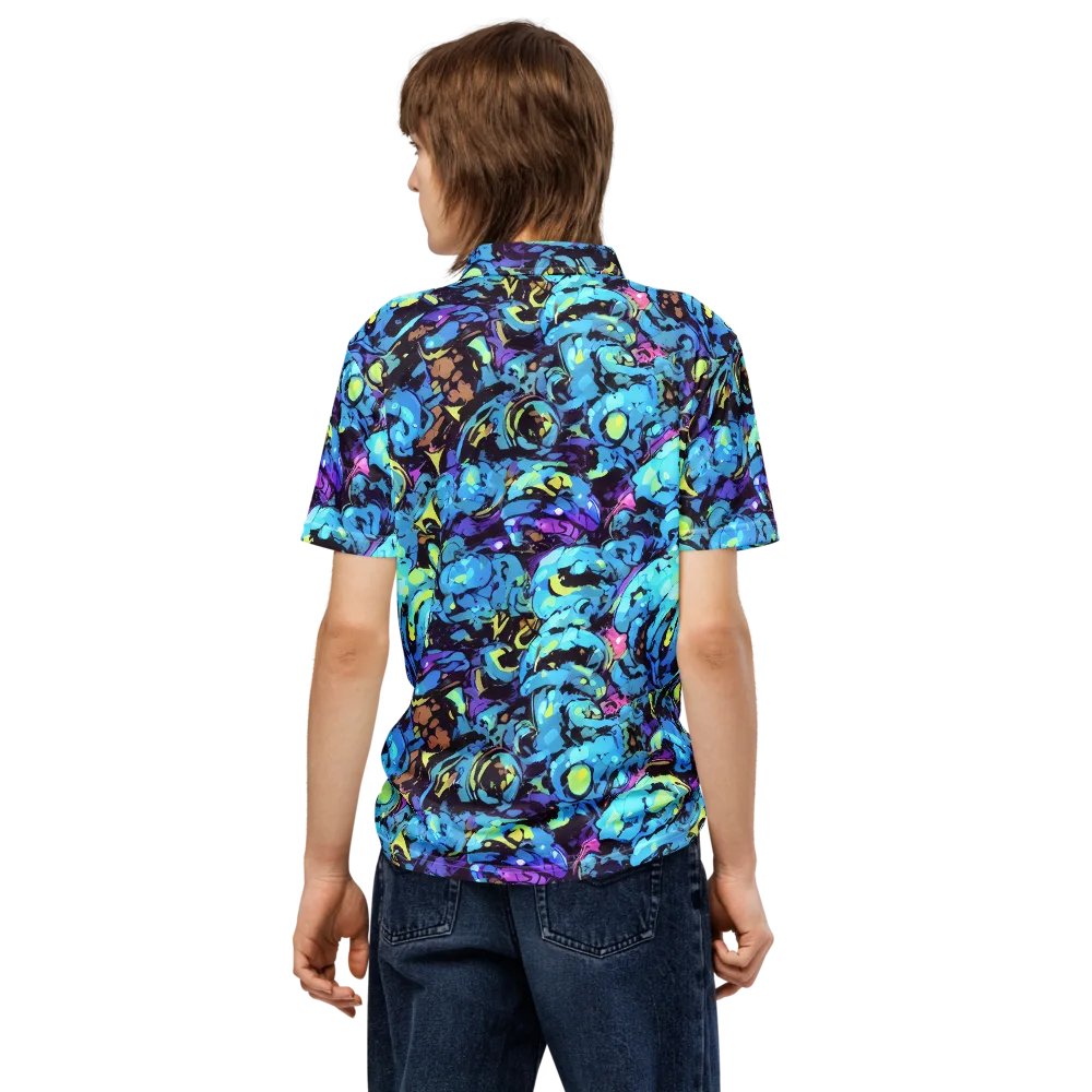 Voltage Bouquet on Men's Slim Fit Polo Shirt — Back