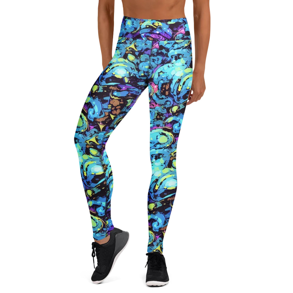 Voltage Bouquet on Yoga Leggings — Front