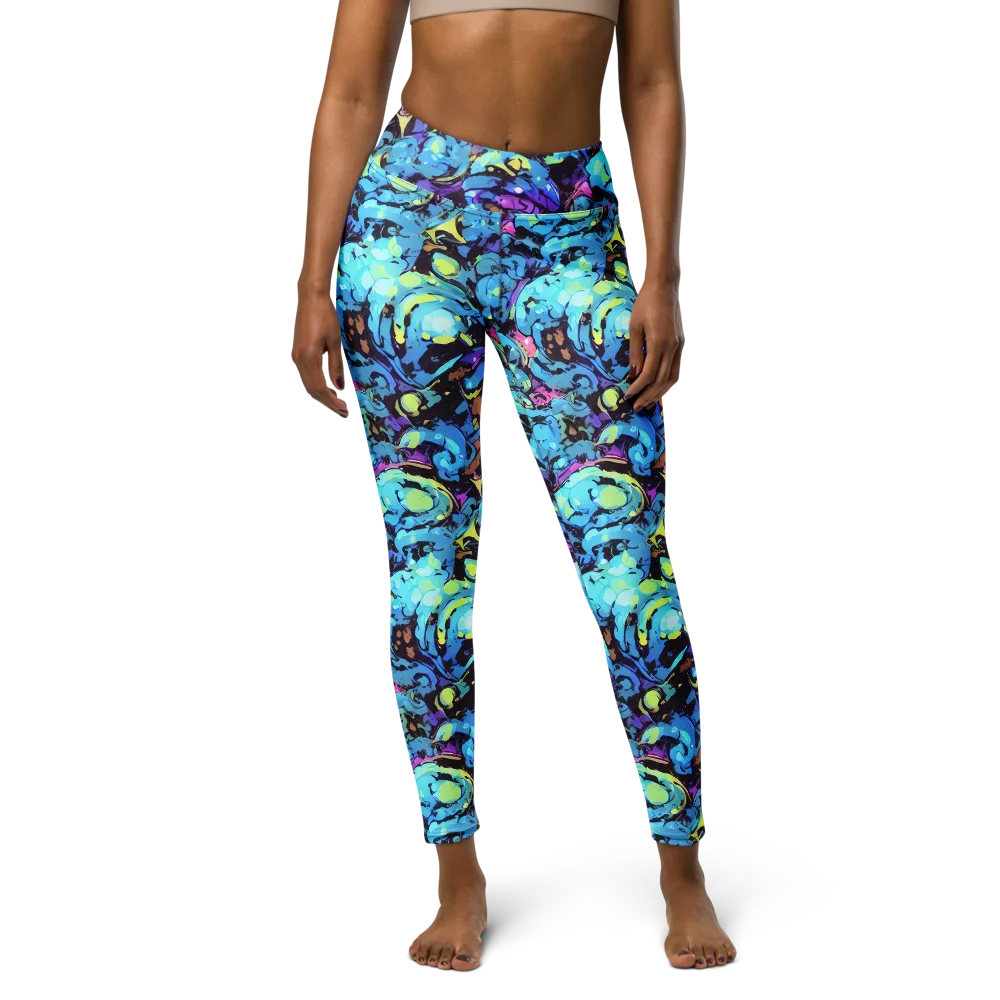 Voltage Bouquet on Yoga Leggings — Front