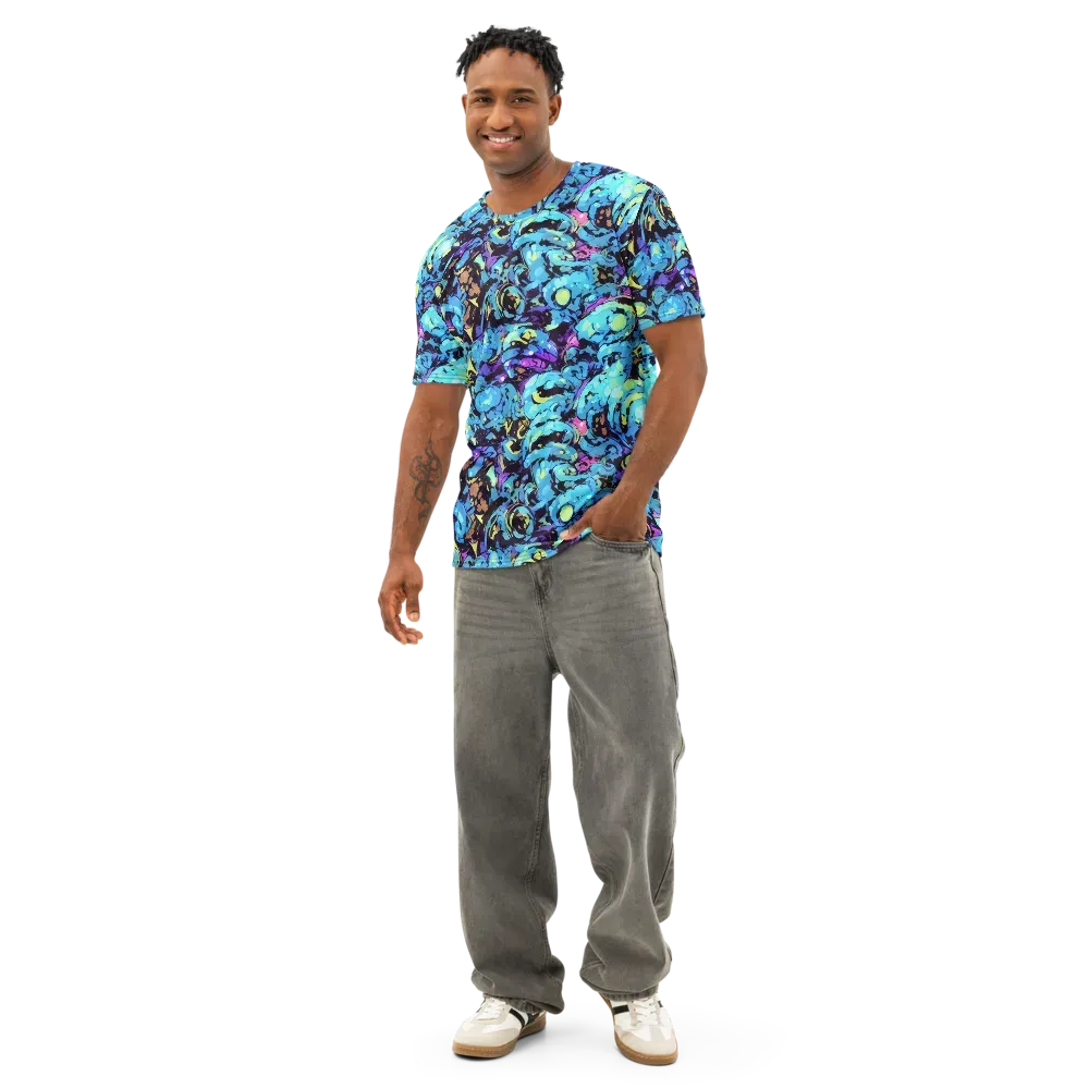 Voltage Bouquet on Men's Cotton Crew Neck T-Shirt — Front