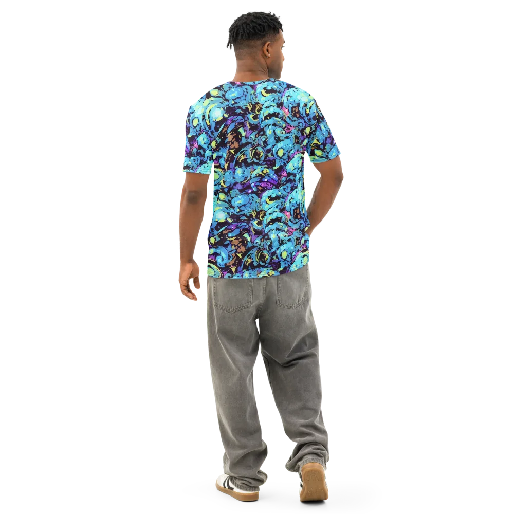 Voltage Bouquet on Men's Cotton Crew Neck T-Shirt — Back