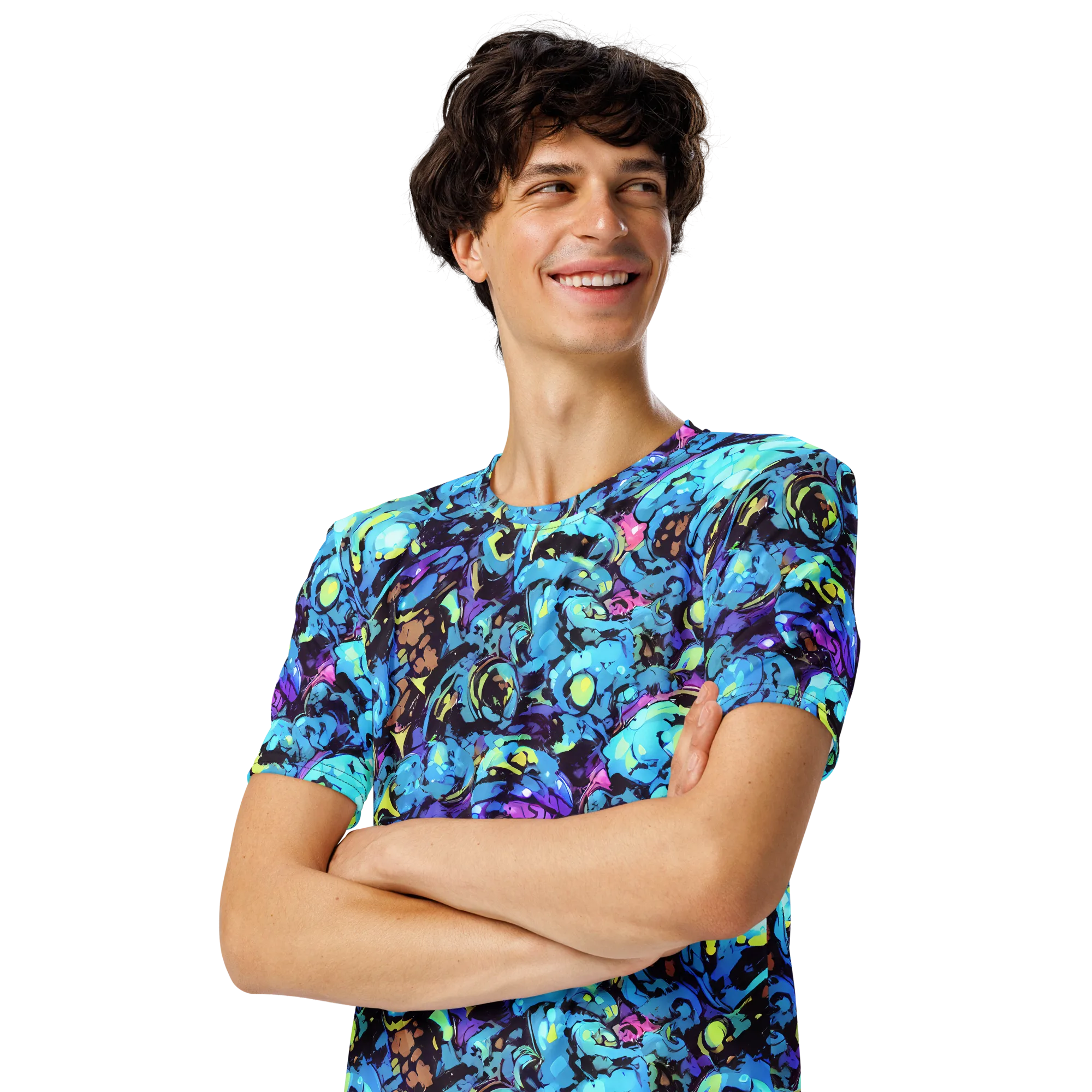 Voltage Bouquet on Men's Crew Neck T-Shirt — Left Front