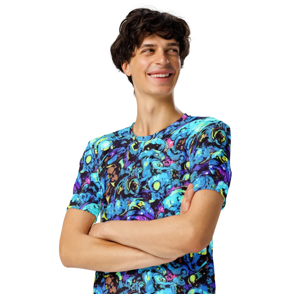 Voltage Bouquet on Men's Crew Neck T-Shirt — Left Front