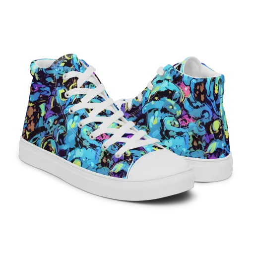 Voltage Bouquet on a Men's High Top Canvas Shoes