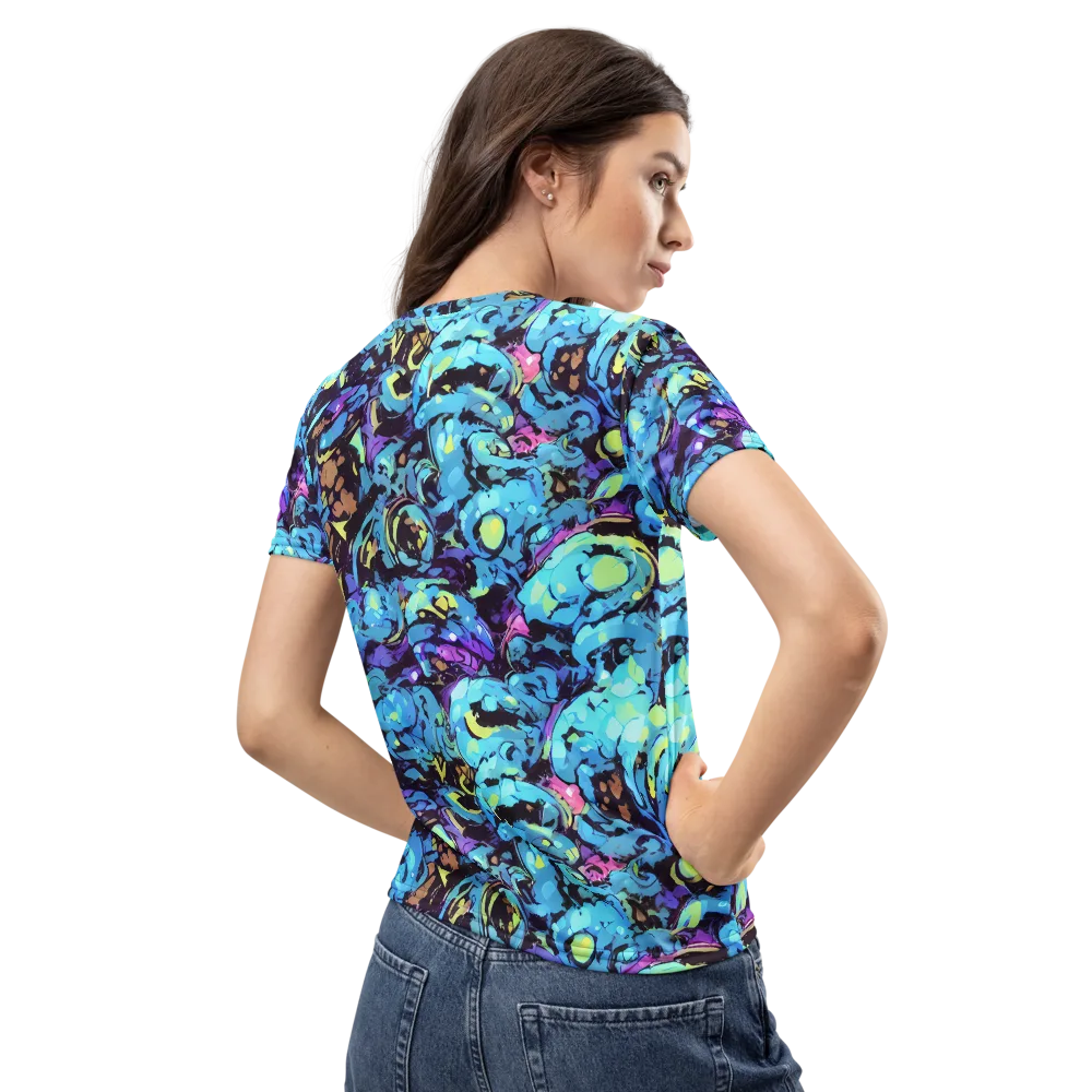 Voltage Bouquet on Women's Crew Neck T-Shirt — Back