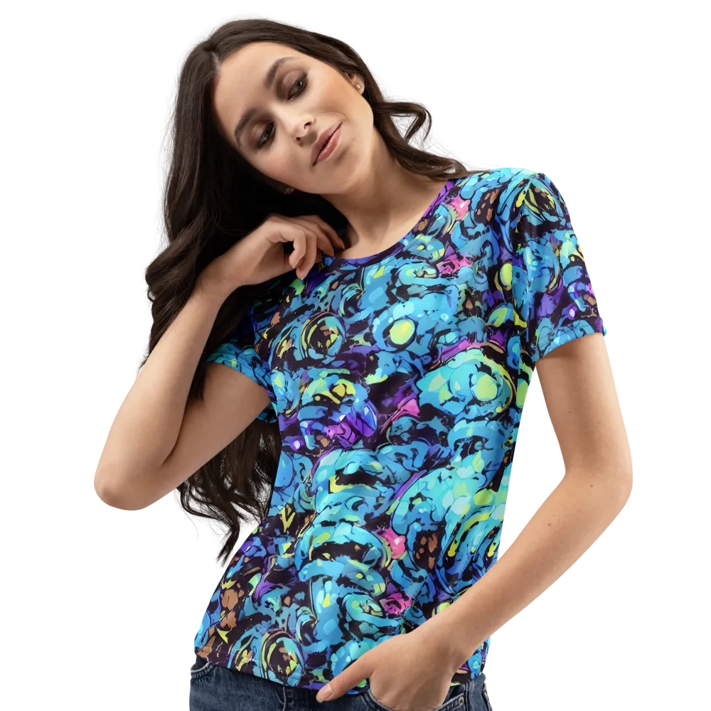 Voltage Bouquet on Women's Crew Neck T-Shirt — Left Front