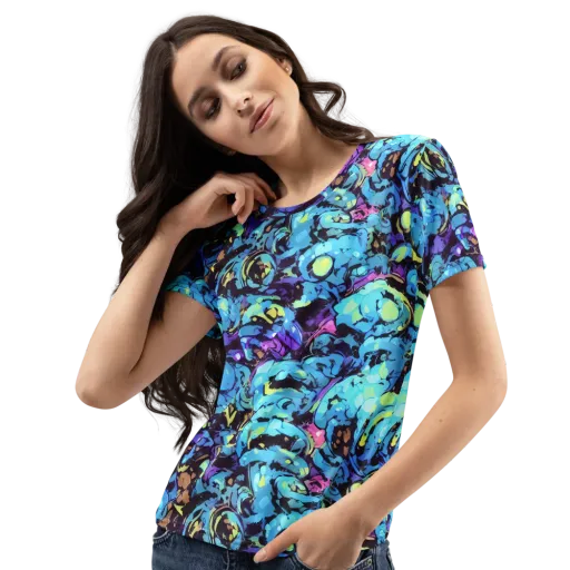 Voltage Bouquet on a Women's Crew Neck T-Shirt