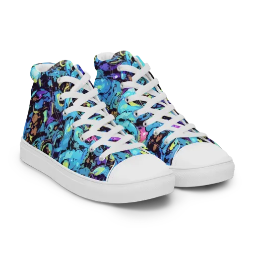 Voltage Bouquet on a Women's High Top Canvas Shoes
