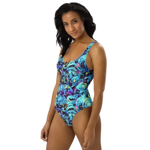 Voltage Bouquet on a One-Piece Swimsuit