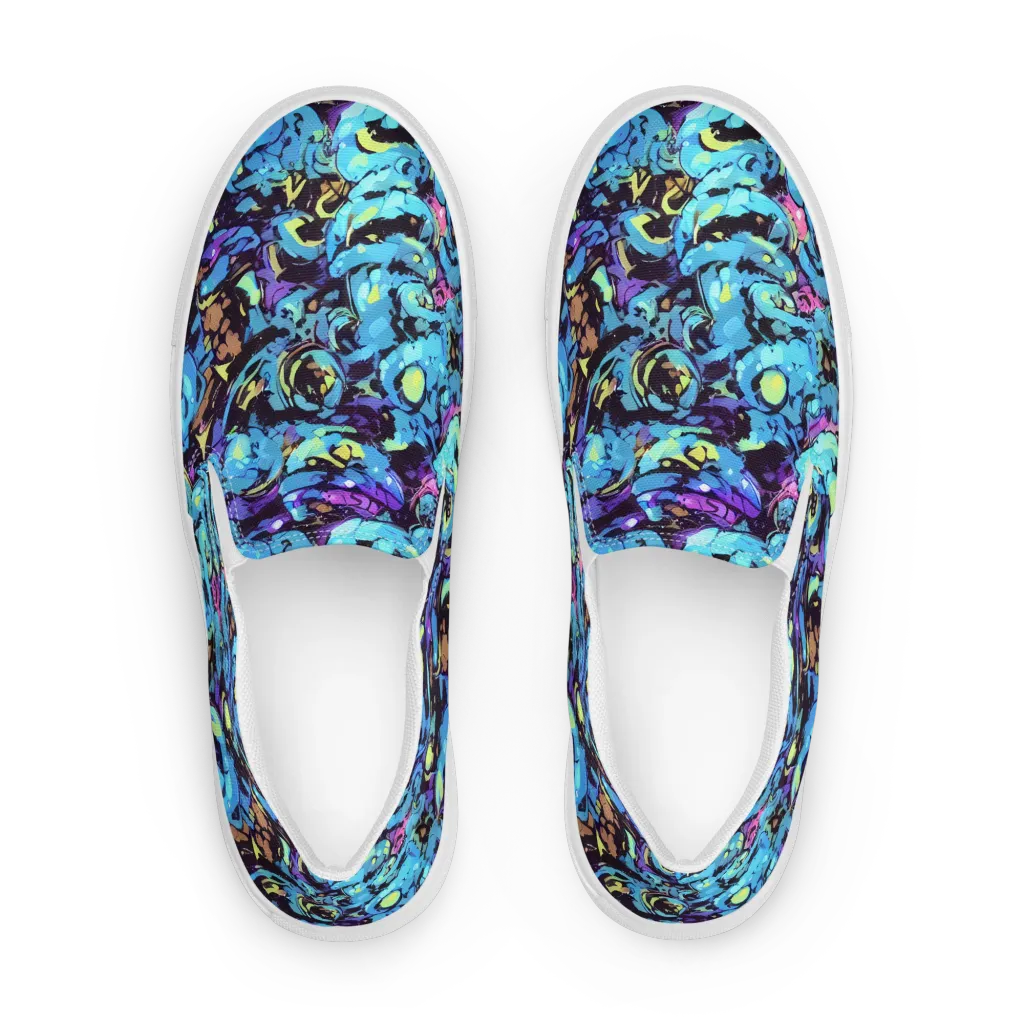 Voltage Bouquet on Women's Slip-On Canvas Shoes — Front