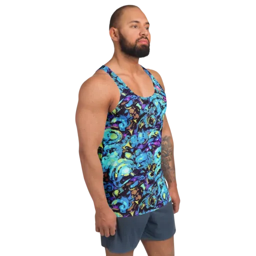 Voltage Bouquet on a Men's Tank Top
