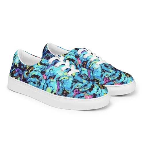 Voltage Bouquet on a Men's Lace-Up Canvas Shoes