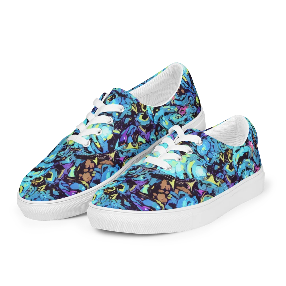Voltage Bouquet on Men's Lace-Up Canvas Shoes — Left Front