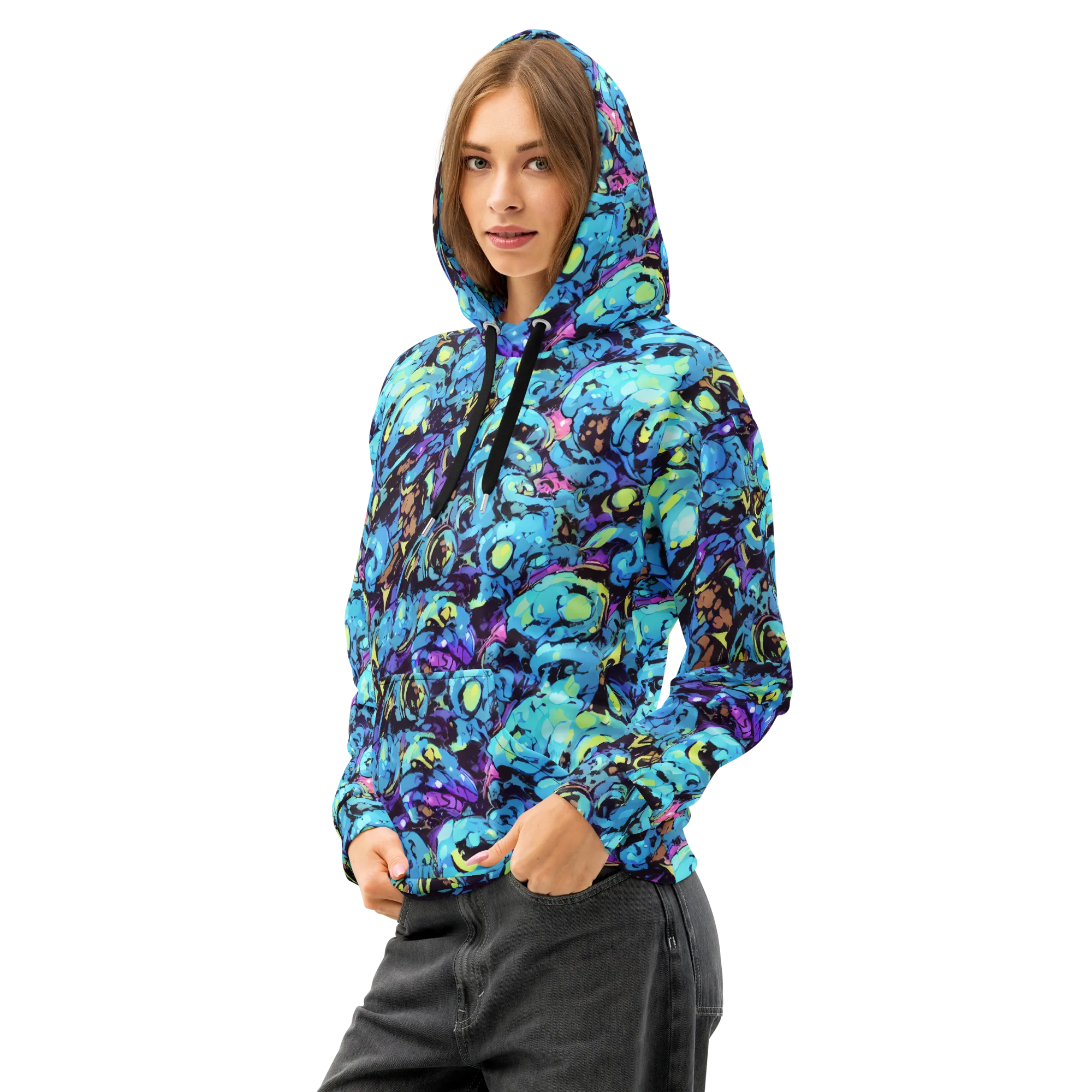 Voltage Bouquet on Cotton Hoodie — Left Front