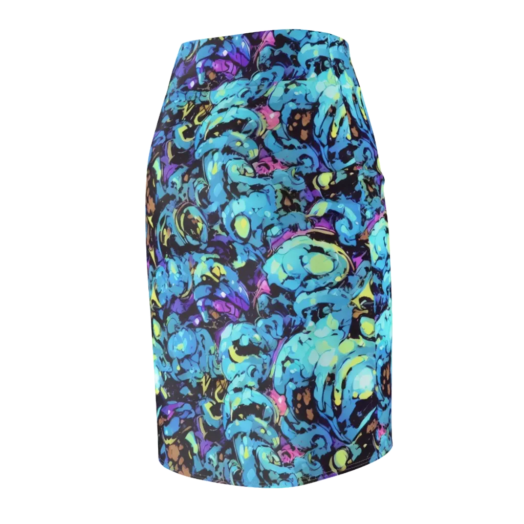 Voltage Bouquet on Pencil Skirt — Back Side