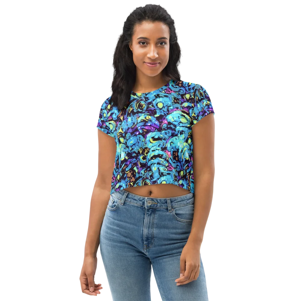 Voltage Bouquet on Crop Tee — Front